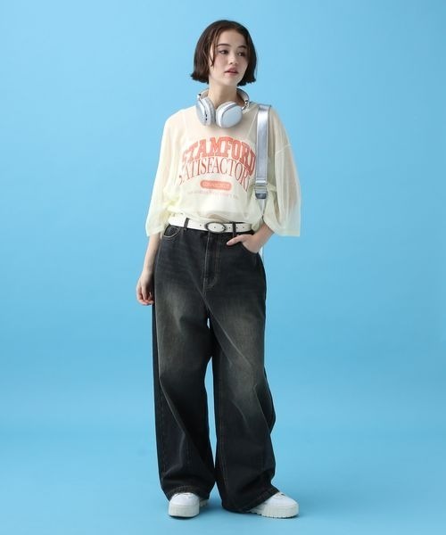 PBLIM（ページボーイリム）の「PBLIM/シアーニットトップス（Tシャツ/カットソー・レディース・イエロー/ブルー/クリーム・FREE）」の10枚目の写真