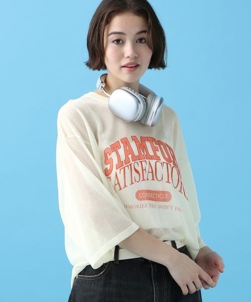 PBLIM（ページボーイリム）の「PBLIM/シアーニットトップス（Tシャツ/カットソー・レディース・イエロー/ブルー/クリーム・FREE）」の9枚目の写真