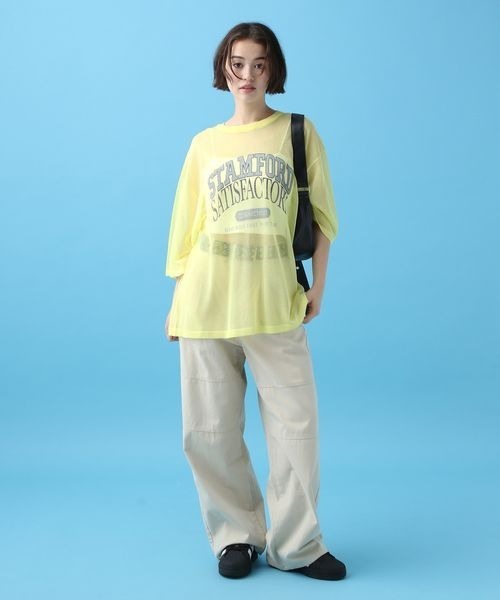 PBLIM（ページボーイリム）の「PBLIM/シアーニットトップス（Tシャツ/カットソー・レディース・イエロー/ブルー/クリーム・FREE）」の7枚目の写真
