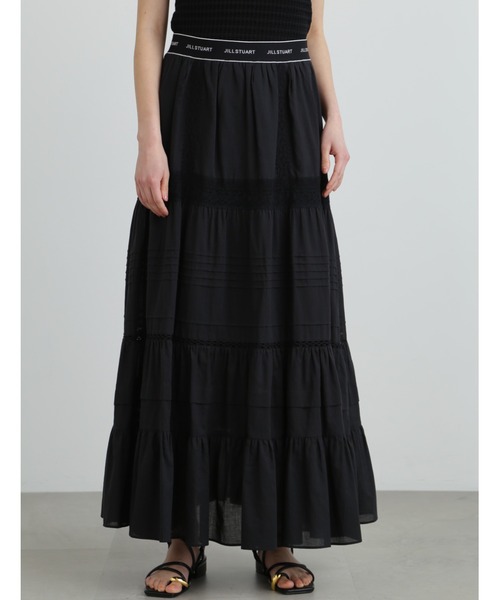 JILL STUART(ジルスチュアート)の「◆コットンレース×ローンコンビスカート(スカート・レディース・ブラック/ホワイト・2/4)」の2枚目の写真