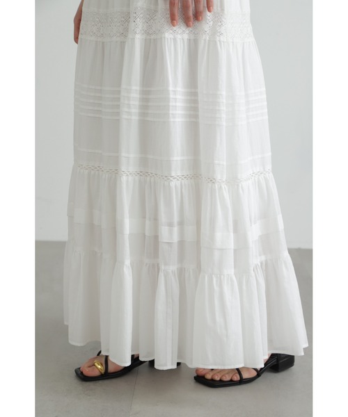 JILL STUART(ジルスチュアート)の「◆コットンレース×ローンコンビスカート(スカート・レディース・ブラック/ホワイト・2/4)」の16枚目の写真