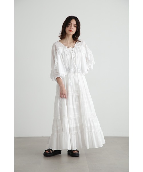 JILL STUART(ジルスチュアート)の「◆コットンレース×ローンコンビスカート(スカート・レディース・ブラック/ホワイト・2/4)」の9枚目の写真