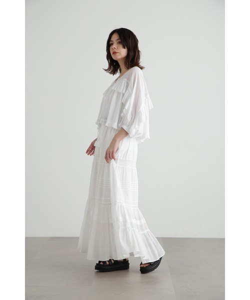 JILL STUART(ジルスチュアート)の「◆コットンレース×ローンコンビスカート(スカート・レディース・ブラック/ホワイト・2/4)」の10枚目の写真