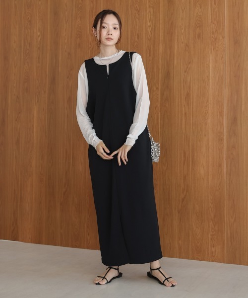 Bab（バブ）の「【S・Mサイズ展開あり】前後2WAYストレートジャンパースカート（ジャンパースカート・レディース・ブラック/ライトグレー/ベージュ・S/M）」の5枚目の写真