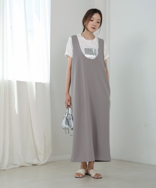 Bab（バブ）の「【S・Mサイズ展開あり】前後2WAYストレートジャンパースカート（ジャンパースカート・レディース・ブラック/ライトグレー/ベージュ・S/M）」の20枚目の写真