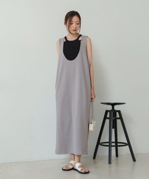 Bab（バブ）の「【S・Mサイズ展開あり】前後2WAYストレートジャンパースカート（ジャンパースカート・レディース・ブラック/ライトグレー/ベージュ・S/M）」の21枚目の写真