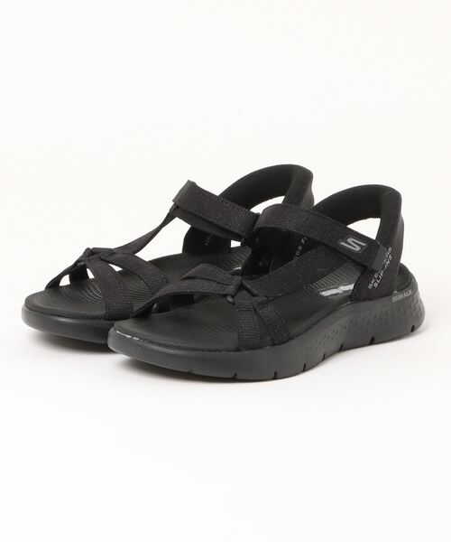 SKECHERS(スケッチャーズ)の「【SKECHERS】スケッチャーズ SLIP-INS:GO WALK FLEX SANDAL-ILLUMINATE(スリップインズ:ゴーウォーク フレックス サンダル - イルミネイト)スポーツサンダル 141481(サンダル・レディース・ブラック×ブラック/ナチュラル・23.0cm/24.0cm/25.0cm)」の1枚目の写真