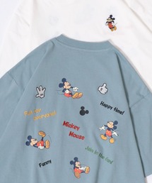 Disney/ディズニー Mickey Mouse/ミッキーマウス オーバーサイズ バックプリント ワンポイント刺繍 半袖Tシャツ/レディース メンズ