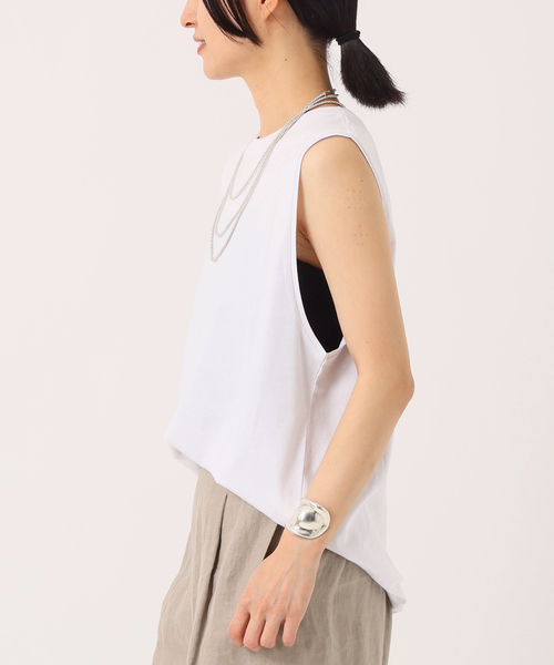 AP STUDIO(エーピーストゥディオ)の「*【NINETY PERCENT/ナインティ パーセント】クルーネックタンクトップ(タンクトップ・レディース・ブラック/ホワイト・FREE)」の3枚目の写真