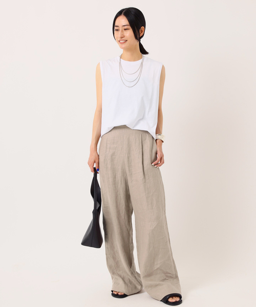 AP STUDIO(エーピーストゥディオ)の「*【NINETY PERCENT/ナインティ パーセント】クルーネックタンクトップ(タンクトップ・レディース・ブラック/ホワイト・FREE)」の5枚目の写真