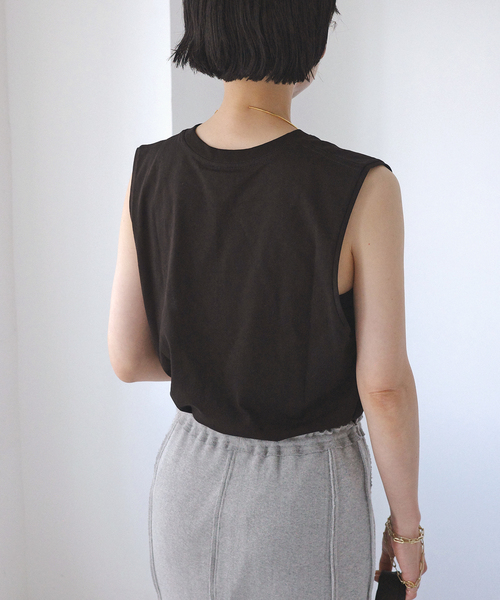 AP STUDIO(エーピーストゥディオ)の「*【NINETY PERCENT/ナインティ パーセント】クルーネックタンクトップ(タンクトップ・レディース・ブラック/ホワイト・FREE)」の9枚目の写真