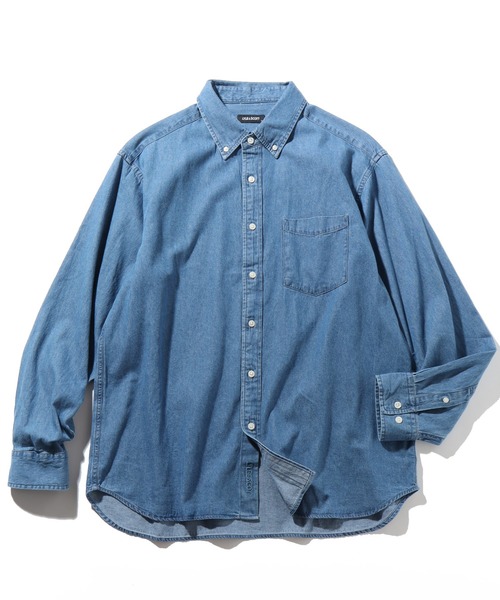 LYLE&SCOTT(ライルアンドスコット)の「【LYLE&SCOTT/ライルアンドスコット】デニム生地 ボタンダウン 長袖シャツ(シャツ/ブラウス・メンズ・ネイビー/サックスブルー・M/L/LL)」の7枚目の写真