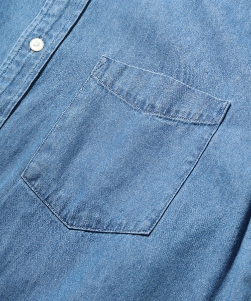 LYLE&SCOTT(ライルアンドスコット)の「【LYLE&SCOTT/ライルアンドスコット】デニム生地 ボタンダウン 長袖シャツ(シャツ/ブラウス・メンズ・ネイビー/サックスブルー・M/L/LL)」の11枚目の写真