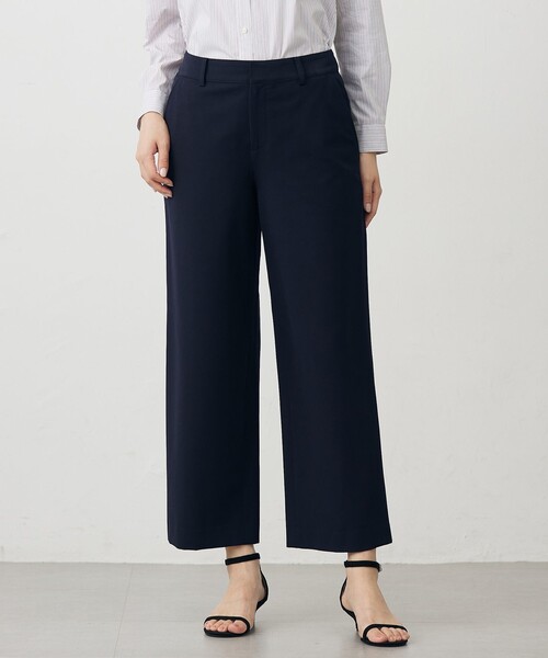 J.PRESS Ladies(J.プレス レディス)の「【WEB限定カラーあり】T/Rアルガンシルク ワイド パンツ(その他パンツ・レディース・ブラック系/ダルブルー系/ライトグレー系/ブラウン系/ネイビー系/ネイビー・S/XXS/XS)」の4枚目の写真
