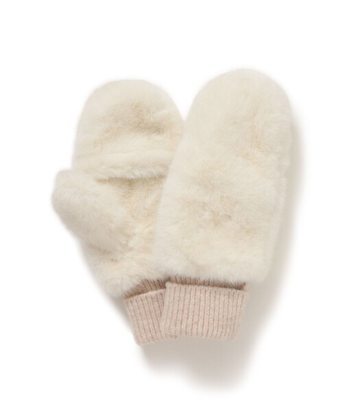 Ray BEAMS(レイビームス)の「CONTROL FREAK / 別注 フェイクファー ミトン(手袋・レディース・オフホワイト/ブラック/パープル・ONE SIZE)」の9枚目の写真