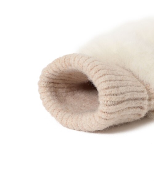 Ray BEAMS(レイビームス)の「CONTROL FREAK / 別注 フェイクファー ミトン(手袋・レディース・オフホワイト/ブラック/パープル・ONE SIZE)」の12枚目の写真