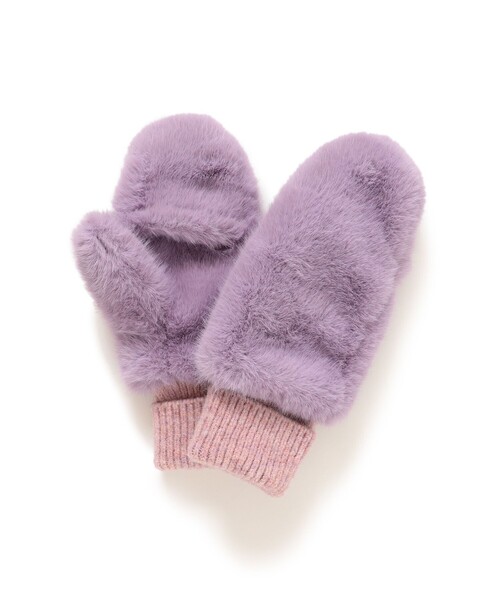 Ray BEAMS(レイビームス)の「CONTROL FREAK / 別注 フェイクファー ミトン(手袋・レディース・オフホワイト/ブラック/パープル・ONE SIZE)」の17枚目の写真