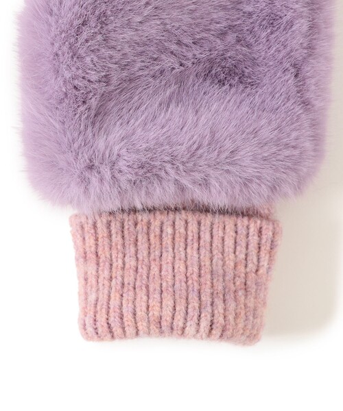 Ray BEAMS(レイビームス)の「CONTROL FREAK / 別注 フェイクファー ミトン(手袋・レディース・オフホワイト/ブラック/パープル・ONE SIZE)」の19枚目の写真