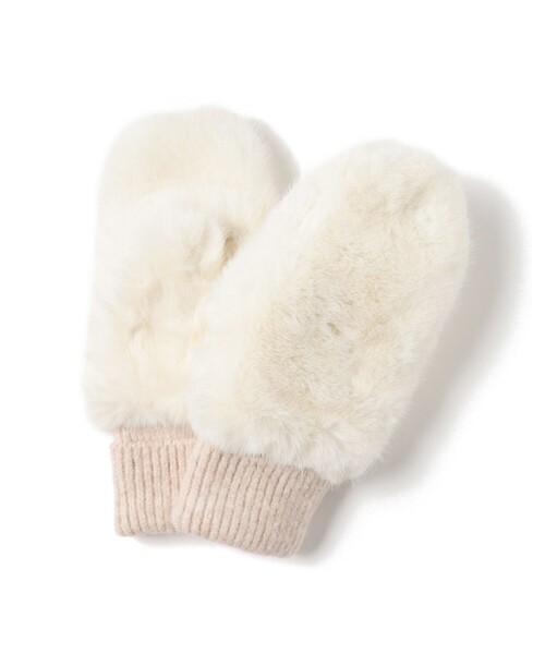 Ray BEAMS(レイビームス)の「CONTROL FREAK / 別注 フェイクファー ミトン(手袋・レディース・オフホワイト/ブラック/パープル・ONE SIZE)」の20枚目の写真