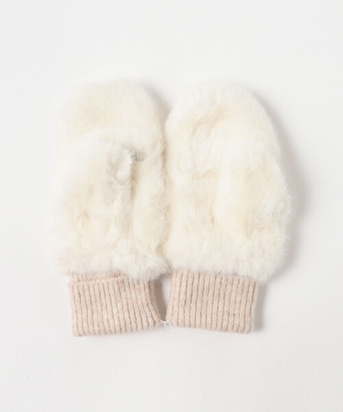 Ray BEAMS(レイビームス)の「CONTROL FREAK / 別注 フェイクファー ミトン(手袋・レディース・オフホワイト/ブラック/パープル・ONE SIZE)」の21枚目の写真