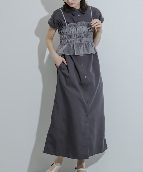 セール】ビスチェセットフレンチスリーブワンピース（ワンピース