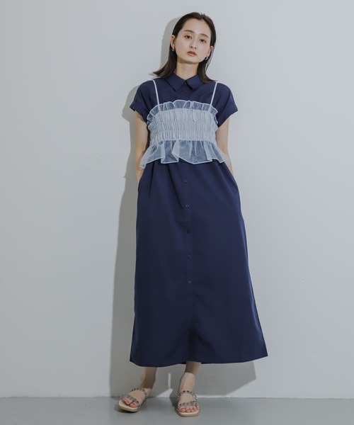 セール】ビスチェセットフレンチスリーブワンピース（ワンピース