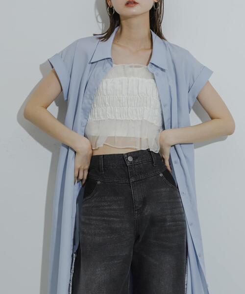 SENSE OF PLACE by URBAN RESEARCH(センスオブプレイスバイアーバンリサーチ)の「ビスチェセットフレンチスリーブワンピース(ワンピース・レディース・ネイビー/ライトブルー/チャコールグレー・ONE/S)」の15枚目の写真