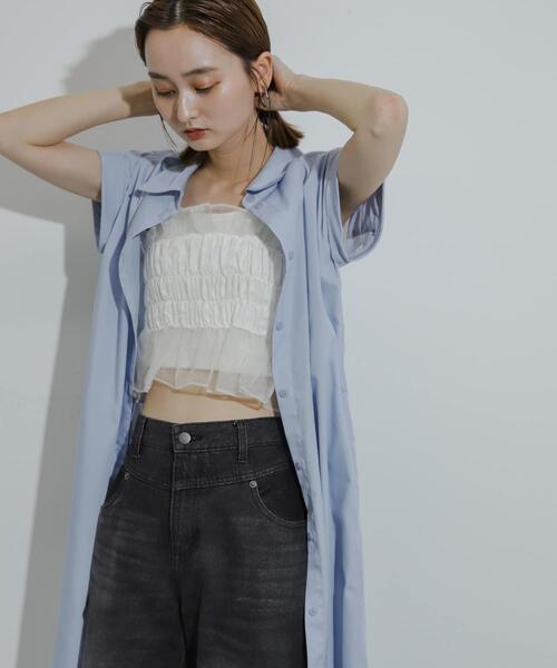 SENSE OF PLACE by URBAN RESEARCH(センスオブプレイスバイアーバンリサーチ)の「ビスチェセットフレンチスリーブワンピース(ワンピース・レディース・ネイビー/ライトブルー/チャコールグレー・ONE/S)」の16枚目の写真