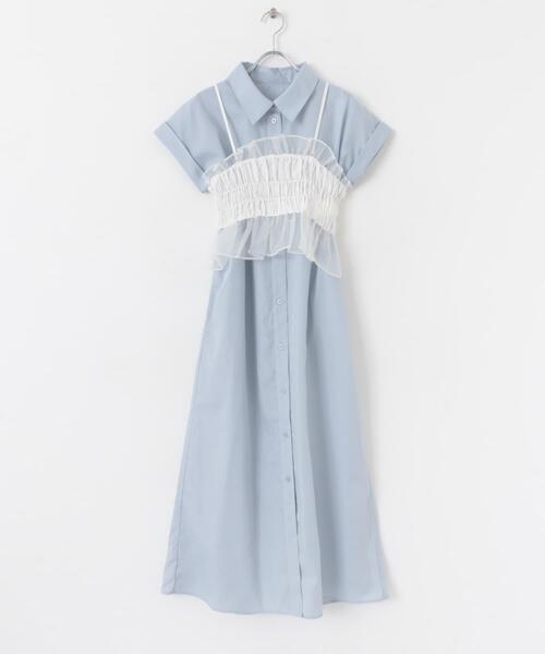 SENSE OF PLACE by URBAN RESEARCH(センスオブプレイスバイアーバンリサーチ)の「ビスチェセットフレンチスリーブワンピース(ワンピース・レディース・ネイビー/ライトブルー/チャコールグレー・ONE/S)」の22枚目の写真