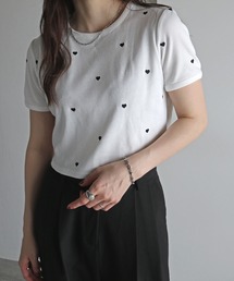 総柄刺繍テレコＴシャツ