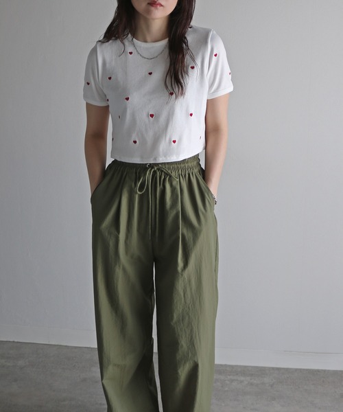 COURO（コウロ）の「総柄刺繍テレコＴシャツ（Tシャツ/カットソー・レディース・ホワイト系/ホワイト系1/ホワイト系2/ホワイト系3/ホワイト系4/ホワイト系5・FREE）」の12枚目の写真