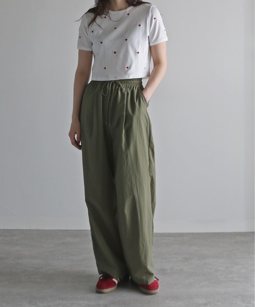 COURO（コウロ）の「総柄刺繍テレコＴシャツ（Tシャツ/カットソー・レディース・ホワイト系/ホワイト系1/ホワイト系2/ホワイト系3/ホワイト系4/ホワイト系5・FREE）」の14枚目の写真
