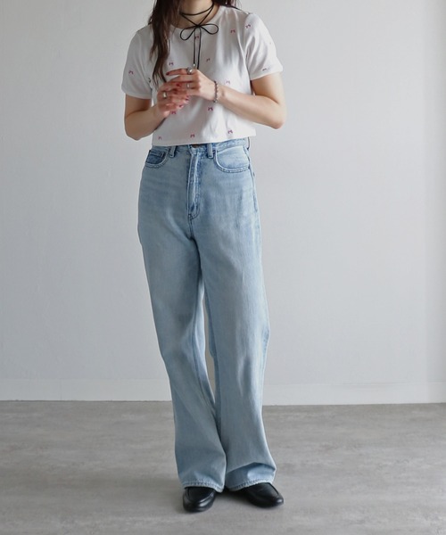 COURO（コウロ）の「総柄刺繍テレコＴシャツ（Tシャツ/カットソー・レディース・ホワイト系/ホワイト系1/ホワイト系2/ホワイト系3/ホワイト系4/ホワイト系5・FREE）」の18枚目の写真