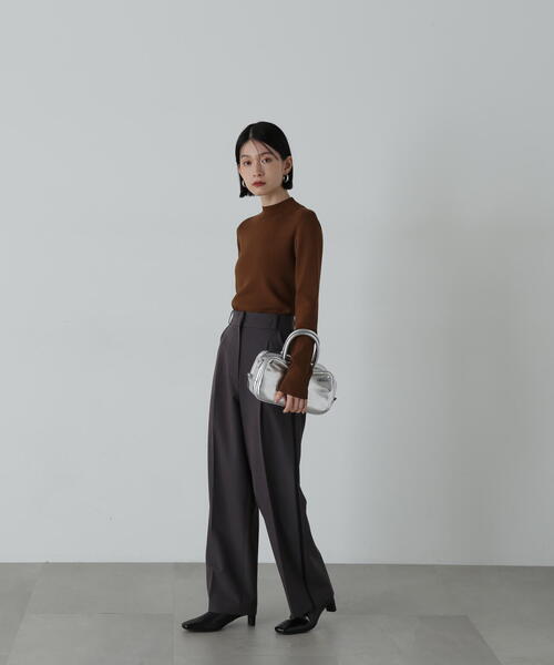 N.（N. Natural Beauty Basic）（エヌエヌナチュラルビューティーベーシック）の「◆トラックストレートパンツ（スラックス・レディース・チャコールグレー/ブラウン・SMALL/MEDIUM）」の16枚目の写真