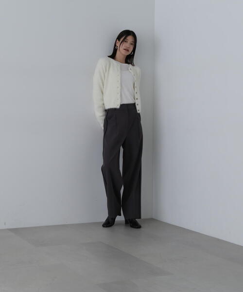 N.（N. Natural Beauty Basic）（エヌエヌナチュラルビューティーベーシック）の「◆トラックストレートパンツ（スラックス・レディース・チャコールグレー/ブラウン・SMALL/MEDIUM）」の4枚目の写真