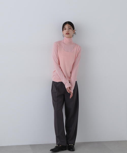 N.（N. Natural Beauty Basic）（エヌエヌナチュラルビューティーベーシック）の「◆トラックストレートパンツ（スラックス・レディース・チャコールグレー/ブラウン・SMALL/MEDIUM）」の6枚目の写真