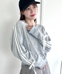 新品タグ付き未着用】cen. リボンスウェットプルオーバー グレー