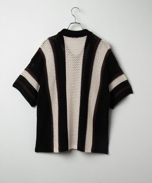 LUCY(ルーシー)の「LUCY/メッシュストライプニットカーディガン(シャツ/ブラウス・メンズ・ブラック/ダークグレー・LARGE/MEDIUM)」の18枚目の写真