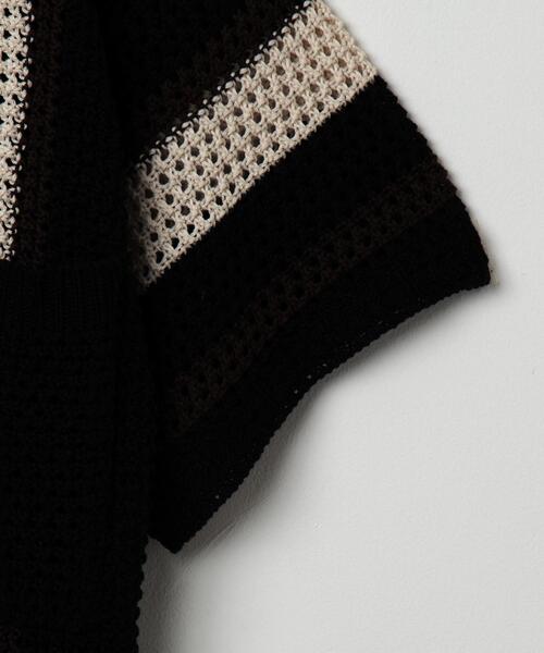 LUCY(ルーシー)の「LUCY/メッシュストライプニットカーディガン(シャツ/ブラウス・メンズ・ブラック/ダークグレー・LARGE/MEDIUM)」の11枚目の写真