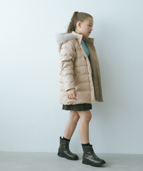 【しんちゃん】ダックス　ダウンコート　Mサイズ 小さいサイズ】ベーシックタフタミドルダウンコート(ダウン