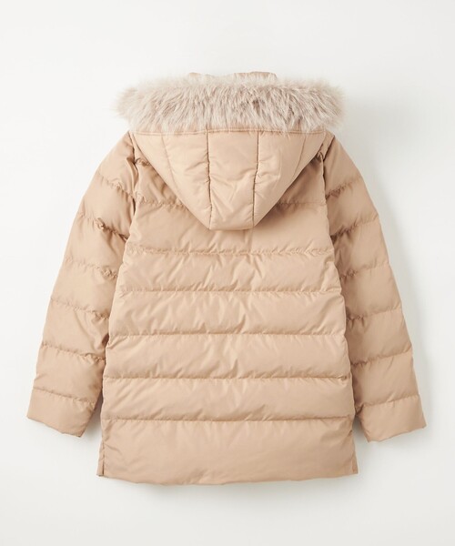 SPIRALGIRL ベージュダウンジャケット フード付きダウンジャケット フード取り外し可能ショートダウン