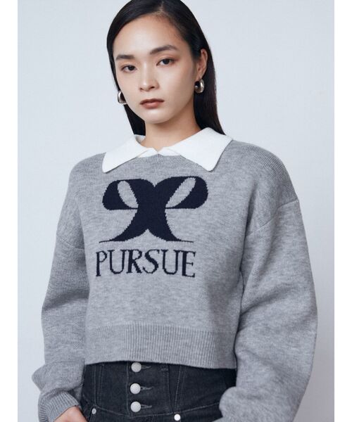 EMODA（エモダ）の「ジャガードロゴニット（ニット/セーター・レディース・グレー/ブラウン/ブラック・FREE）」の5枚目の写真