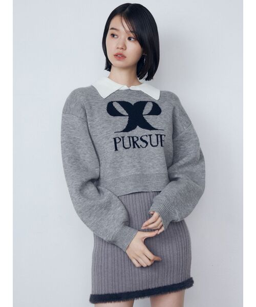 EMODA ジャガードロゴニット EMODA ニット セーター ジャガードロゴニット レディース