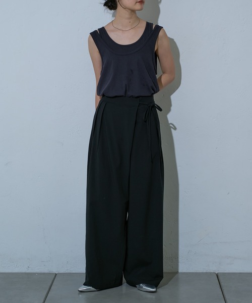 COLONY 2139（コロニートゥーワンスリーナイン）の「ラップ2タックワイドパンツ（スラックス・レディース・ブラック/グレー・SMALL/MEDIUM）」の14枚目の写真