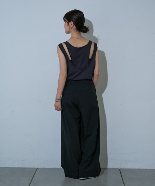 COLONY 2139（コロニートゥーワンスリーナイン）の「ラップ2タックワイドパンツ（スラックス・レディース・ブラック/グレー・SMALL/MEDIUM）」の12枚目の写真