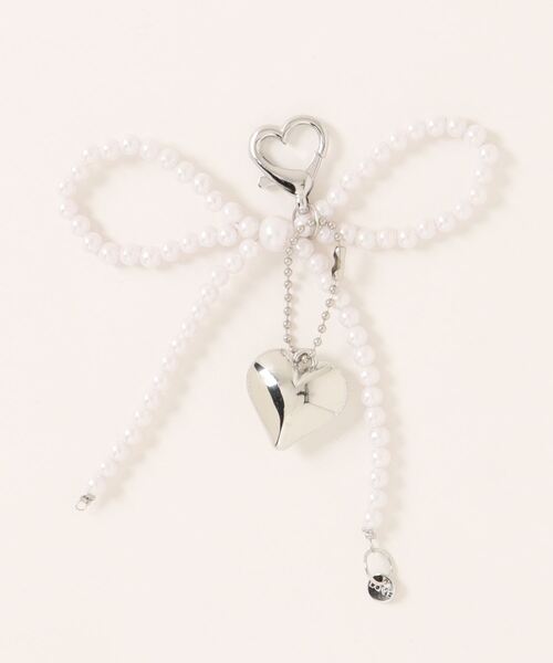 TONE SELECT GOODS（トーンセレクトグッズ）の「【urge select】リボン×ハート ビーズチェーン キーホルダー/バッグチャーム【マルチウェイ】（キーホルダー・レディース・ブラック/ホワイト/シルバー・FREE）」の7枚目の写真