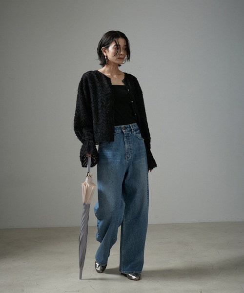 SALON adam et rope'（サロン アダム エ ロペ）の「【SALONオリジナル】ベルドームアンブレラ（ツートンカラー）/雨傘・長傘（長傘・レディース・グレー/ベージュ・FREE）」の5枚目の写真