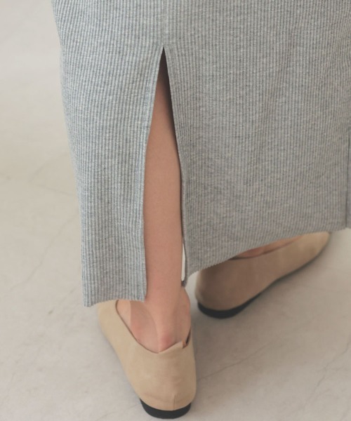 DONOBAN（ドノバン）の「セルフカットリブロングタイトスカート（スカート・レディース・グレイッシュベージュ/アイボリー/ブラック/グレー/ブルー/レッド/グリーン・ONE）」の17枚目の写真