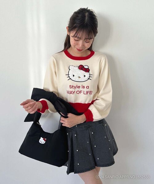 MAJESTIC LEGON（マジェスティックレゴン）の「ハローキティ リボンハンドルバッグ（ショルダーバッグ・レディース・ブラック・FREE）」の16枚目の写真