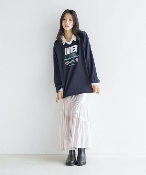LOWRYS FARM(ローリーズファーム)の「ユニフォームTLS 152719(Tシャツ/カットソー・レディース・グレー/ネイビー/アイボリー・FREE)」の10枚目の写真